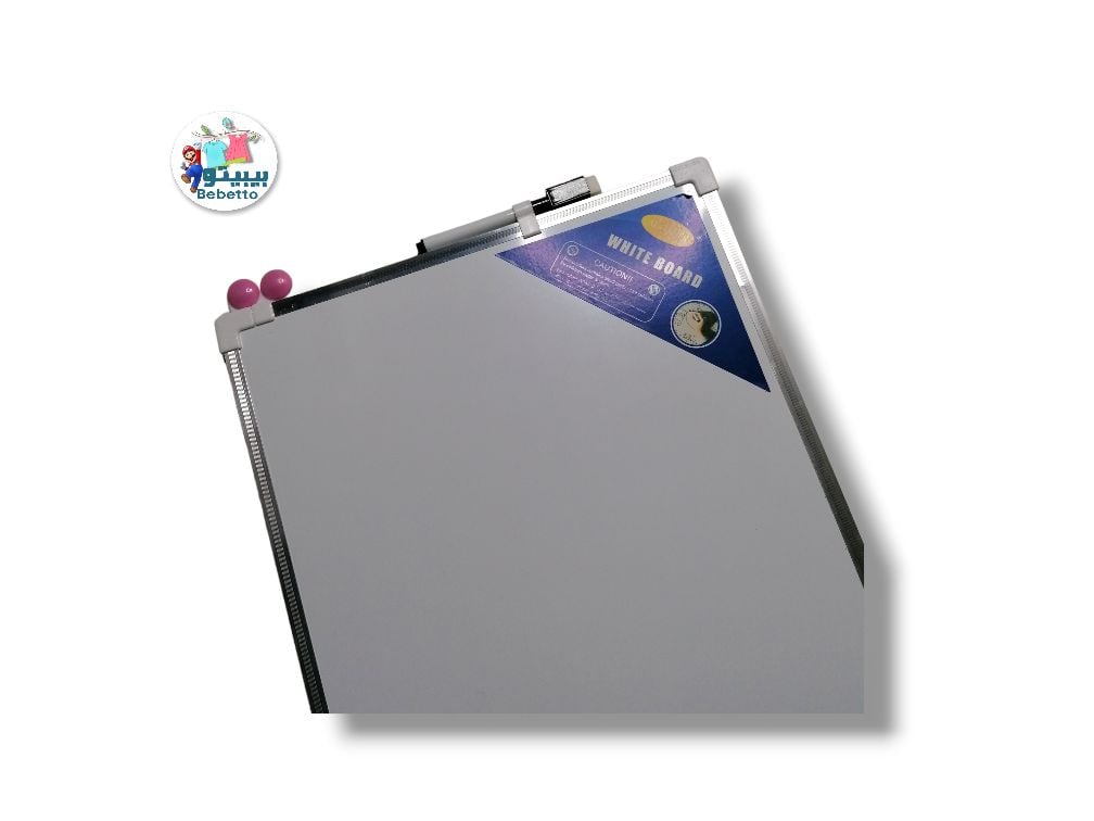 Magnetic Dry Erase White Board 40 * 28 cm With 1 Marker And 2 Magnets - White Silver D5 \ 6958360032060 - Image 2
