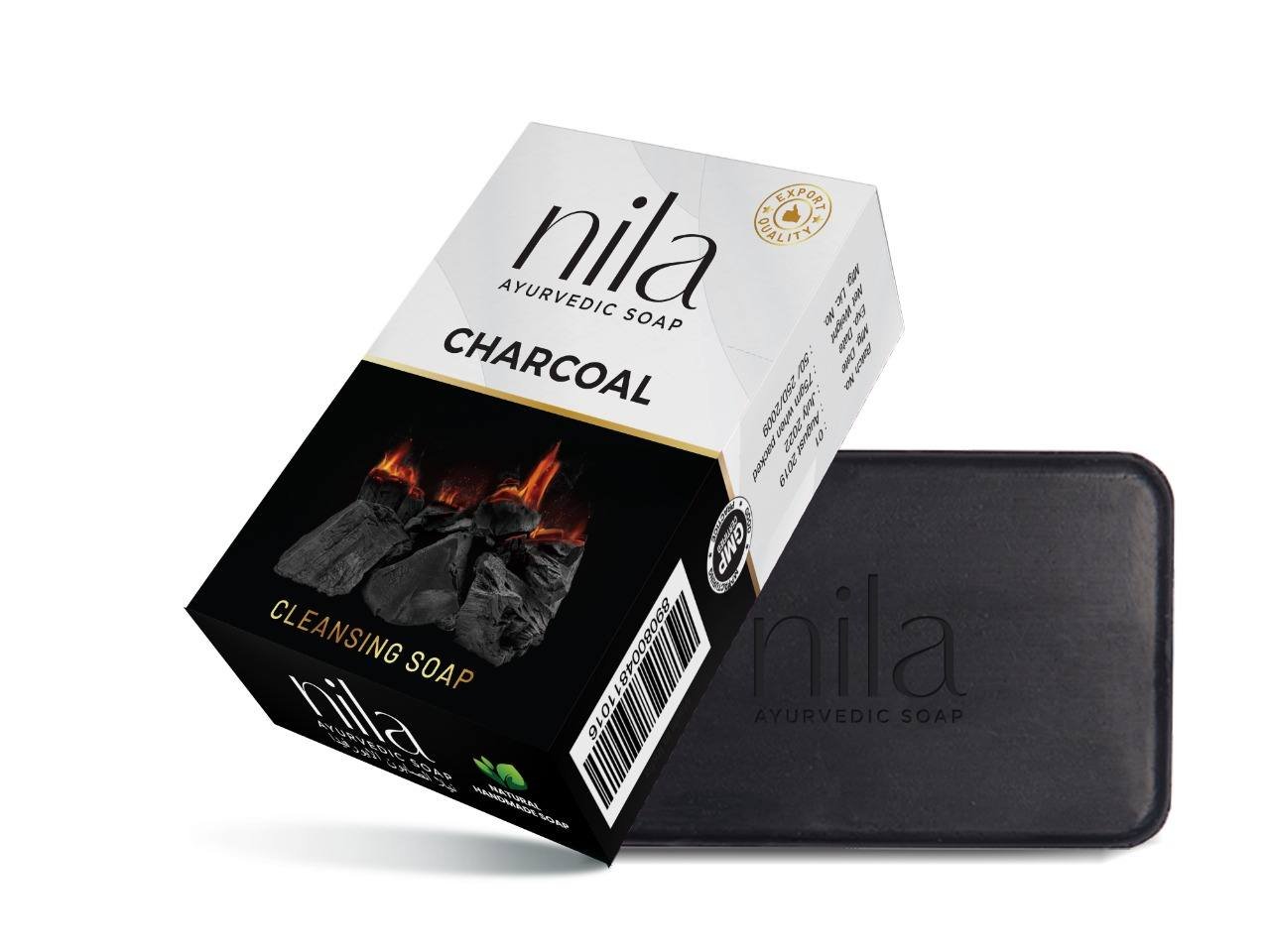 Nila Charcoal Ayurvedic Soap 75g E41 \ 8908004811689 - Image 2