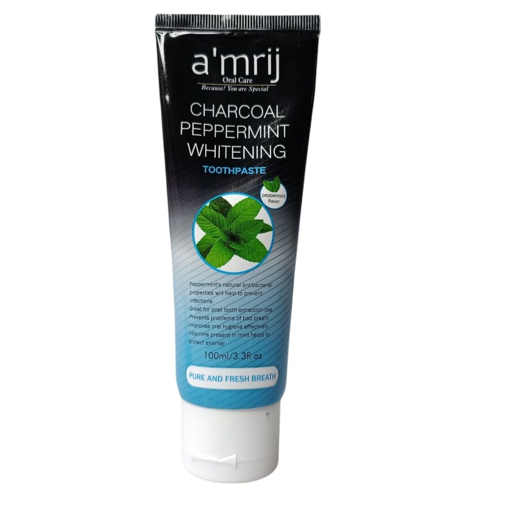 A'MRIJ CHARCOAL PEPPERMINT WHITENING TOOTHPASTE  100ML E41 \ 5060453456385 - Image 2
