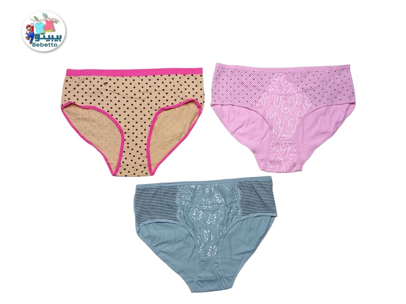 Women's 3Pcs Cotton Panty 800A \ E411943 - Image 3