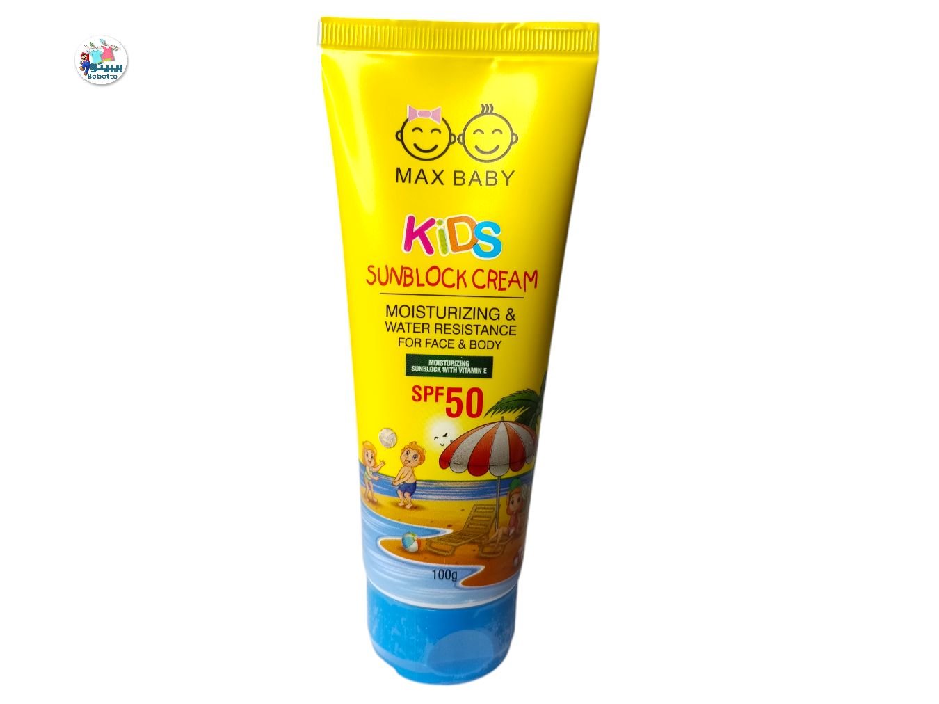 MAX BABY KIDS SUNBLOCK CREAM MOISTURIZING & WATER RESISTANCE FOR FACE & BODY SPF50 -B42 \ 8906012846136 - Image 1