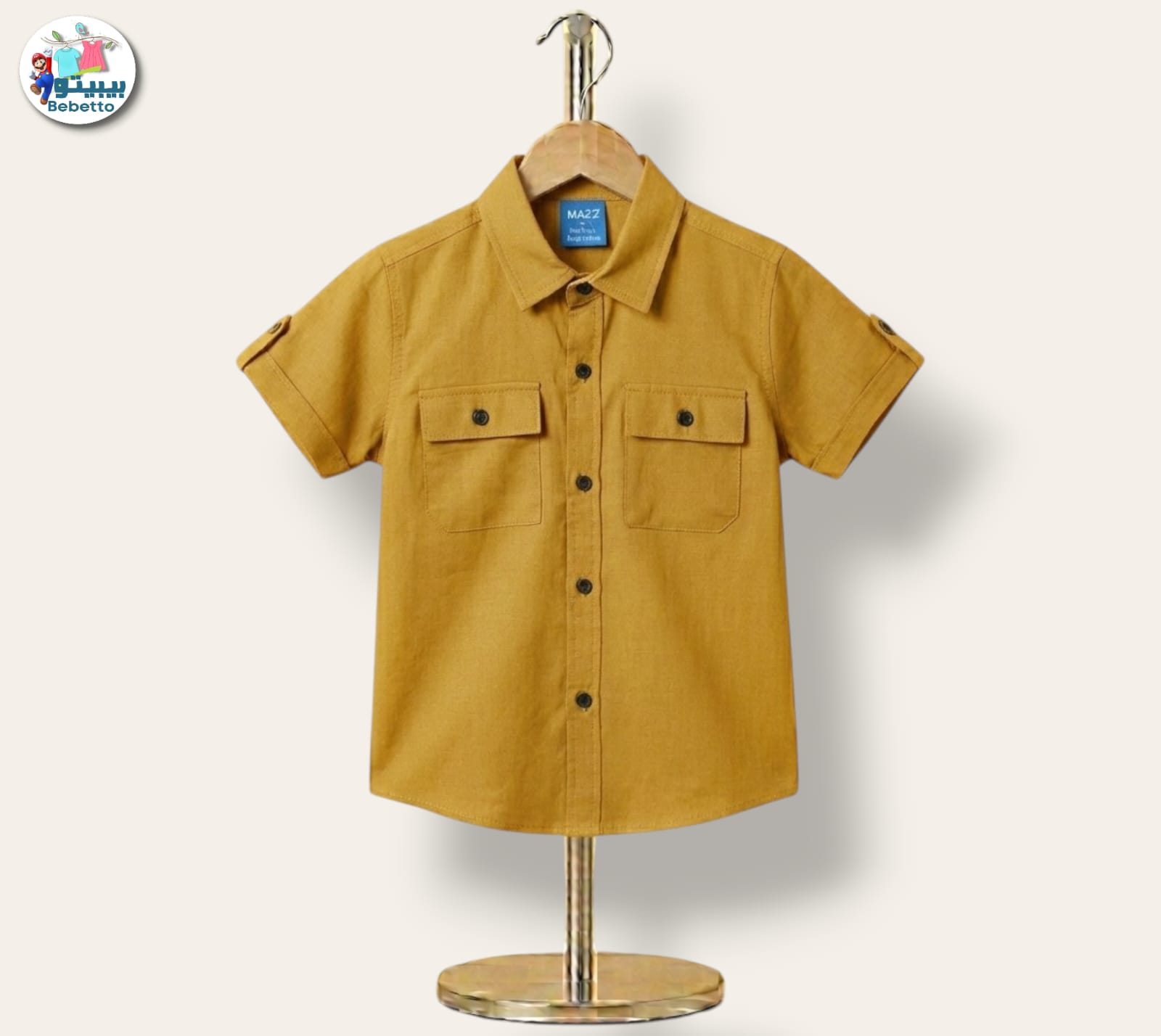 Bebetto brand plain casual Half Sleeves Shirts for boys 150A \ G413189 - Image 1