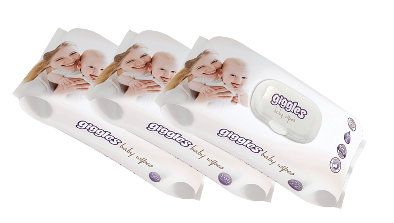 Giggles Baby Wet wipes bulk lot cartoon - 3 Packs - 72 sheets per pack - scented baby wet wipes F34 \ 8680131200573 - Image 1