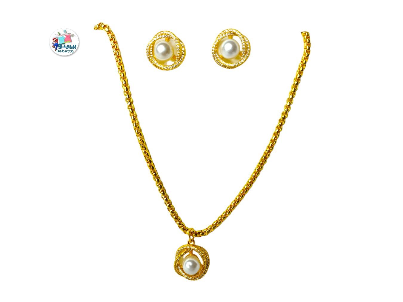 Gold Color Jewelry Sets Cute Necklace Earrings for girls & woman -C25 \ D939204 - Image 1