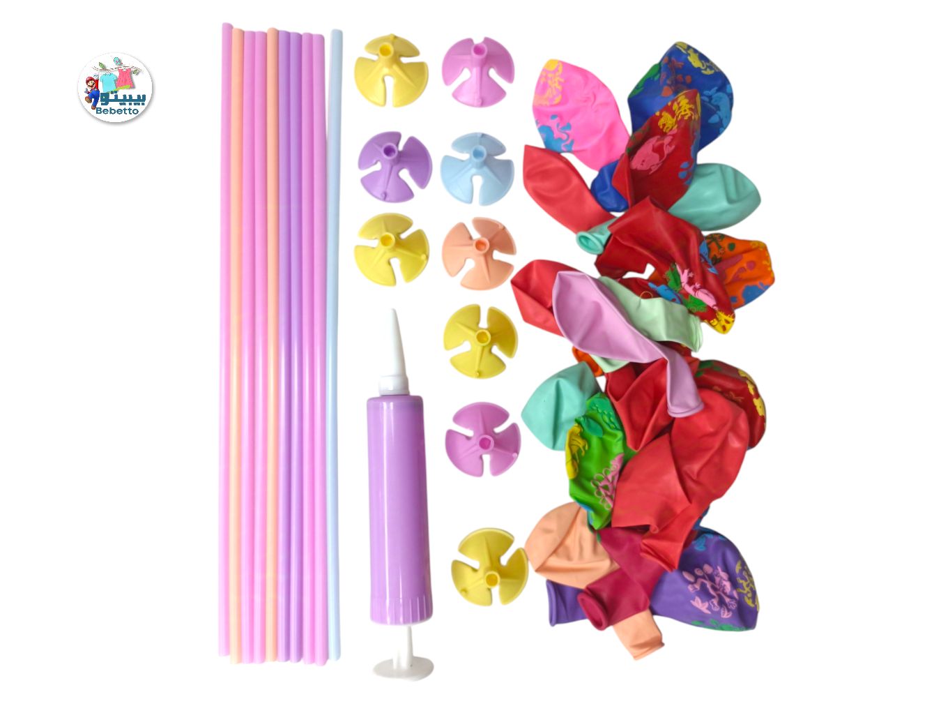 kids balloon sticks, balloon sticks holder for balloons, reusable balloon sticks, balloon sticks with holder -D32 \ 6976510500474 - Image 1