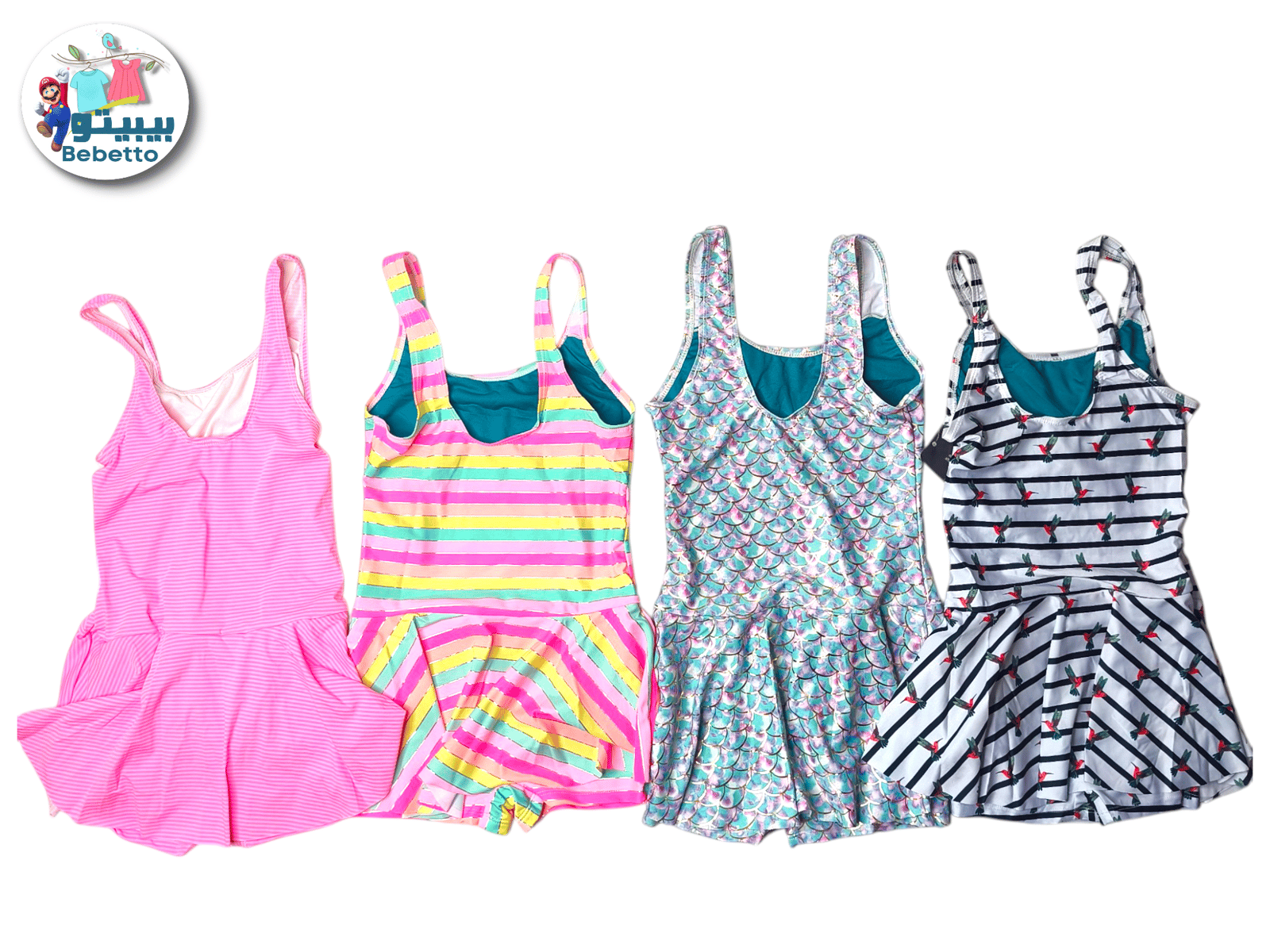 Kids Girls Bowknot Swimsuit Swimwear One-piece Swim Dress Bathing Suit Costume 900E \ F101604 - Image 1