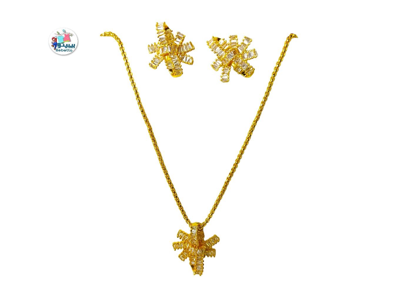 Gold Color Jewelry Sets Cute Necklace Earrings for girls & woman -C25 \ D939204 - Image 1