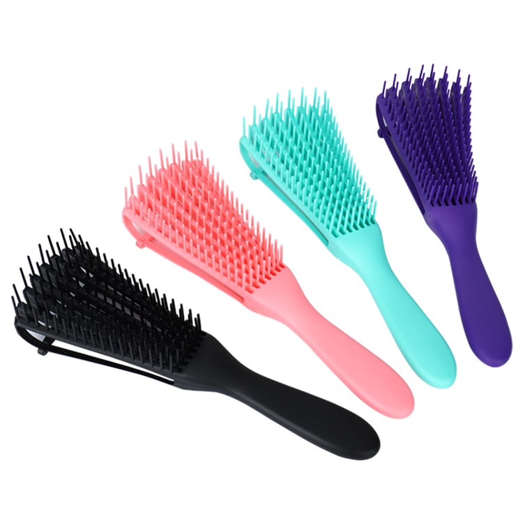 Natural Hair Detangler Brush 8 Rows Vent Detangling Brush For African America 3a To 4c Kinky Wavy Curly Coily Wet Dry Hair -F32 \ D010696 - Image 5