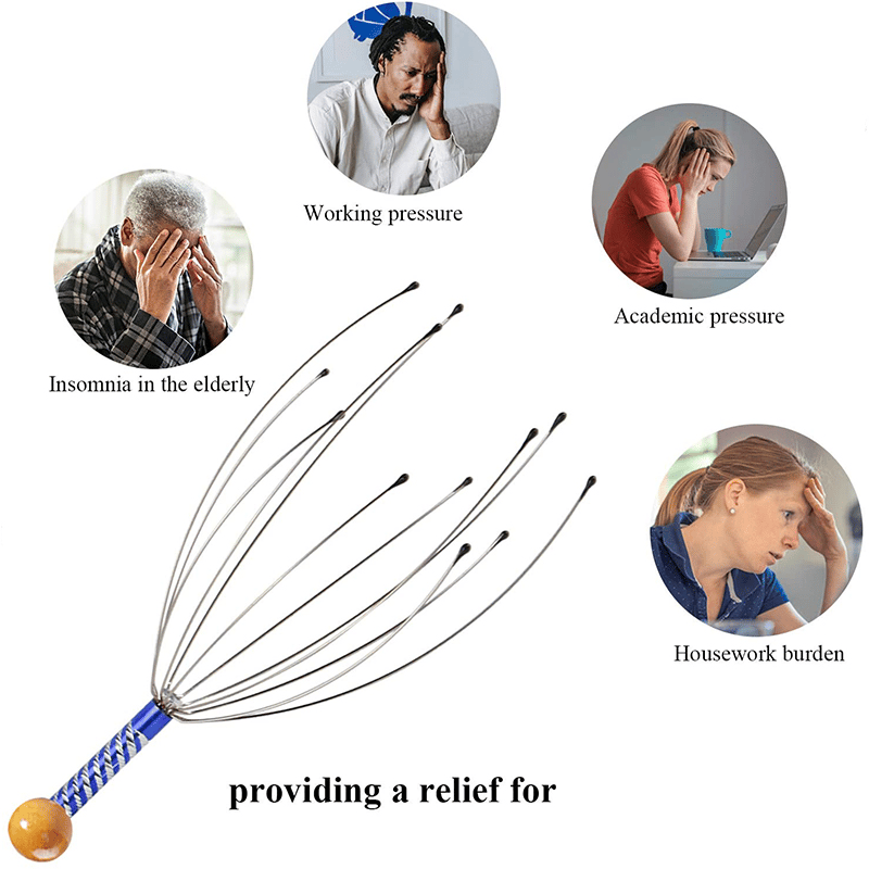 Octopus Head Massager Scratching Scalp Relaxation Relief Body Massager Scratcher Relieves Tension Health Care Tools Random -D23 \ D020362 - صورة 6