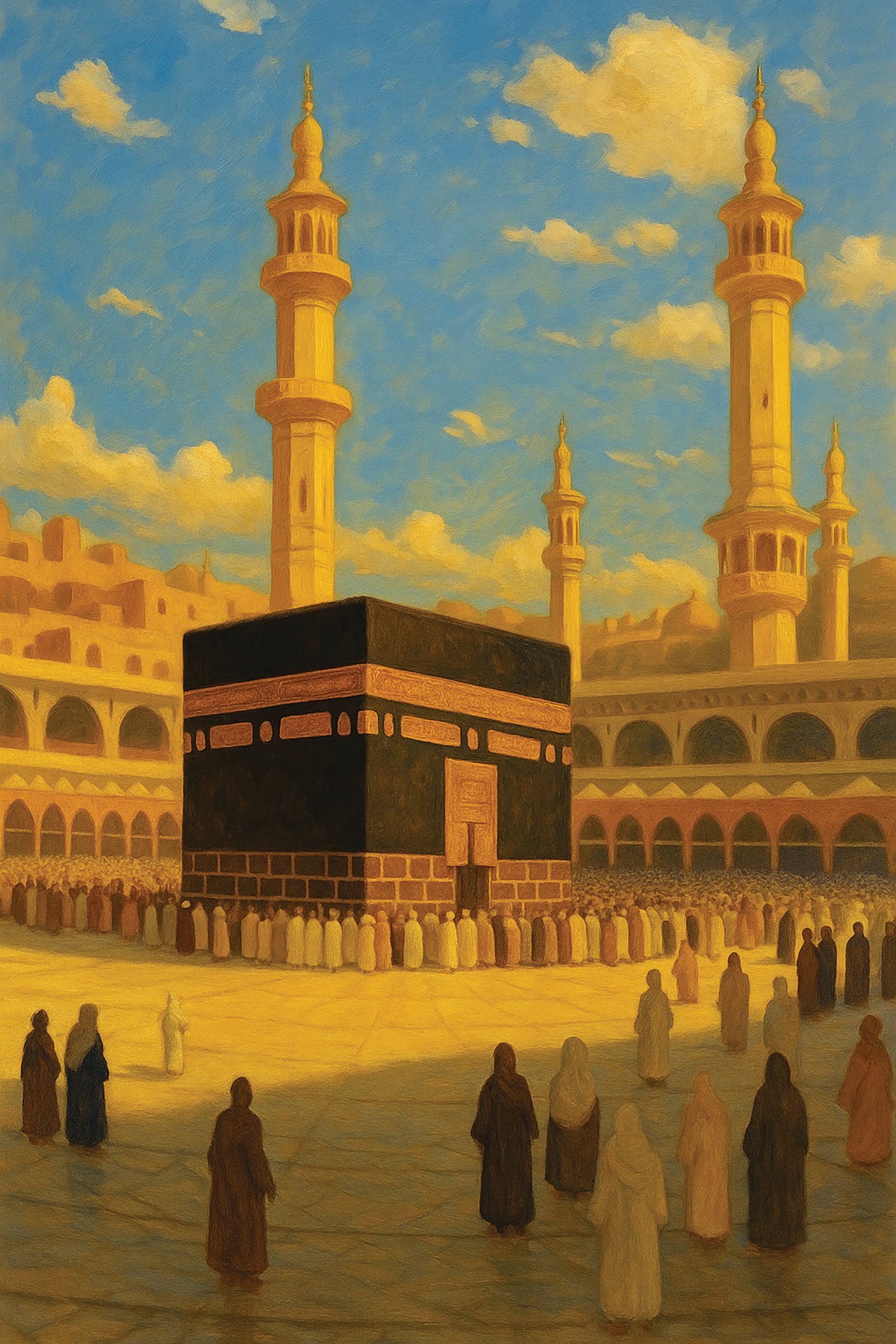 لوحة جدارية اسلامية تُجسد الكعبة المشرفة في الحرم المكي - صورة 4