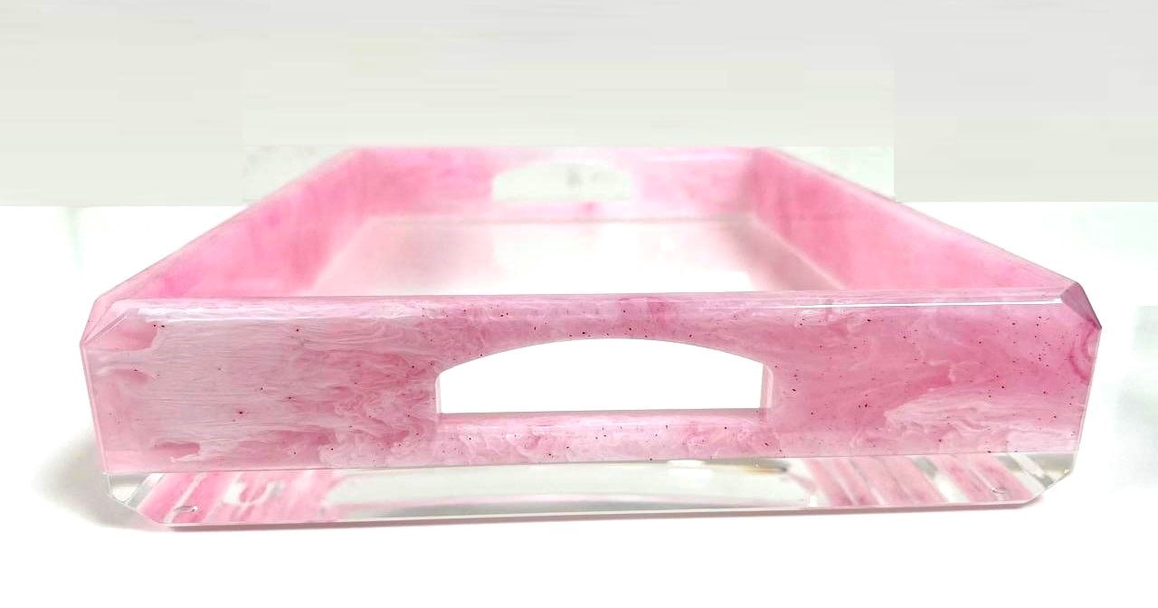 Rectangular Pink Tray with handles - صورة 6
