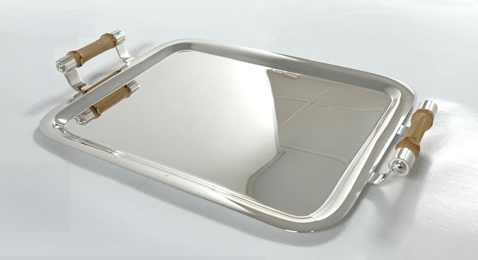 Medium rect tray with bamboo handles - صورة 4