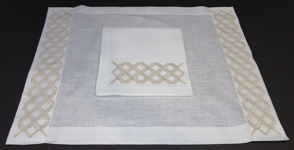Frame 3D Design Placemats with Napkins Set For 12.Persons - صورة 1