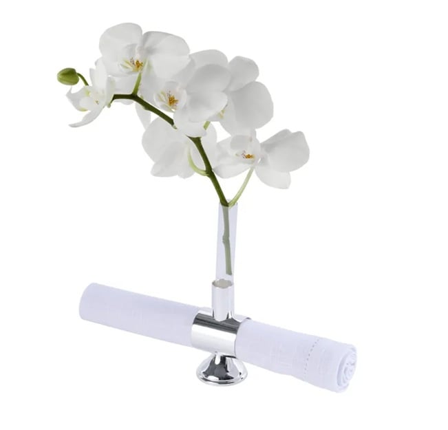 Set of 6.Napkins & 6.Flowers Glass Tubes Holder - صورة 9