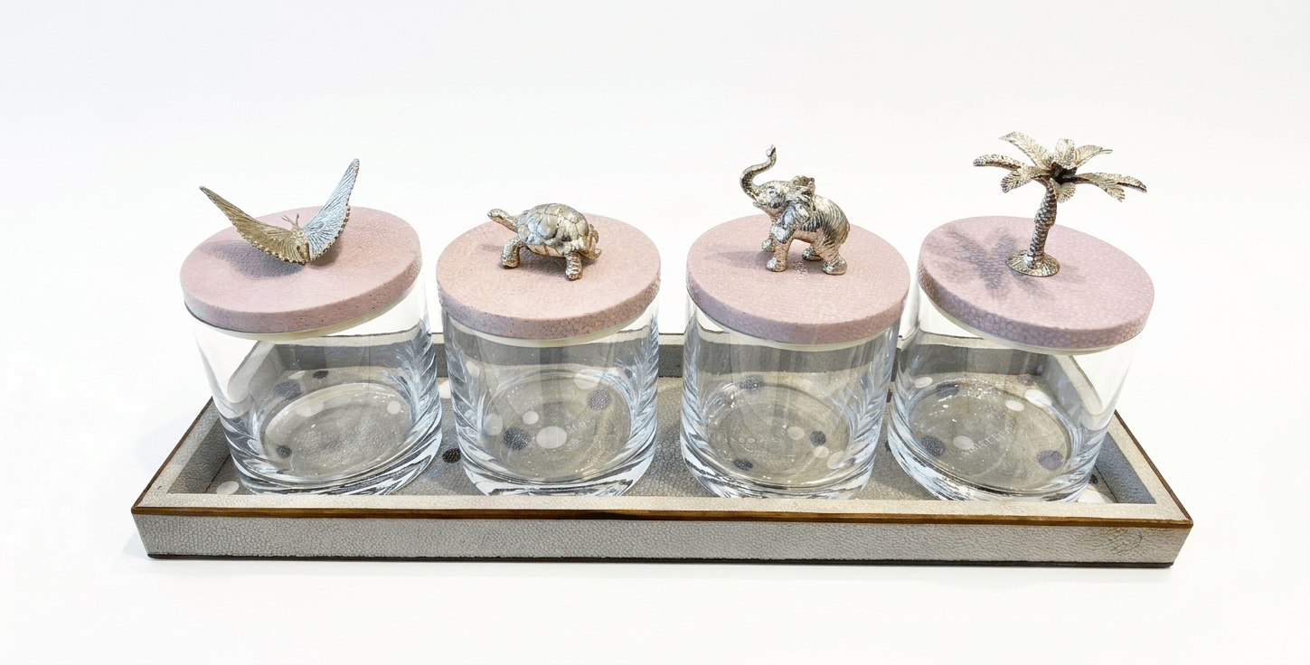 Luxury Decorative Shagreen Leather/Lavender Set (5 Pieces) - صورة 3