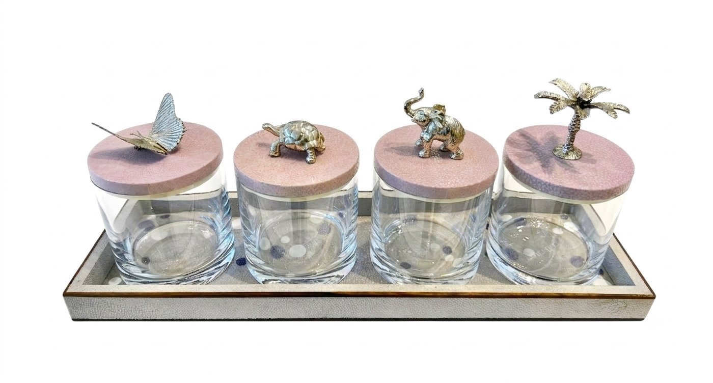 Luxury Decorative Shagreen Leather/Lavender Set (5 Pieces) - صورة 10