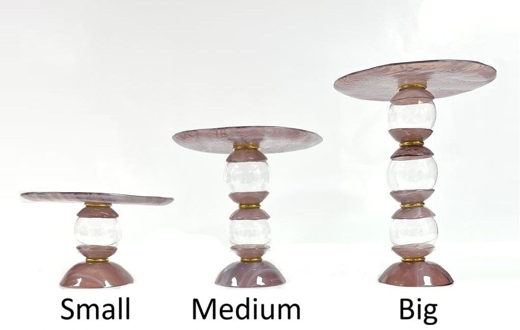 Set of glass 3 stands with plates - Image 4