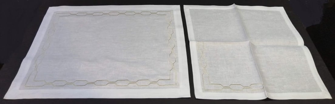 Oval Chain Frame Design Placemats with Napkins Set For 12.Persons - صورة 3