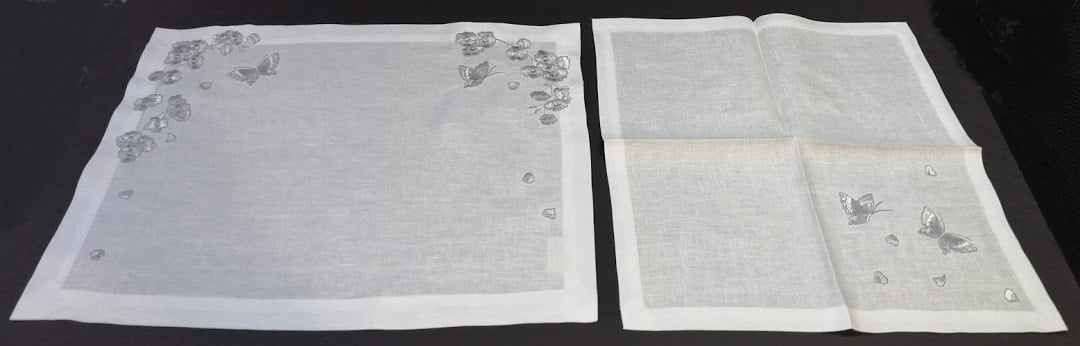 Flowers & Butterflies Design Placemats with Napkins Set For 12.Persons - صورة 3