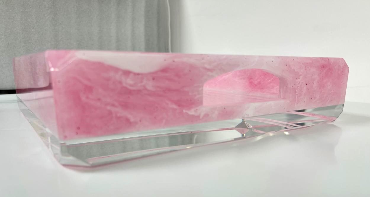 Square Pink Tray with handles - Image 5