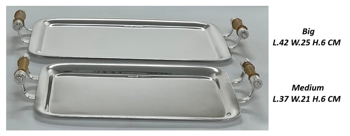 Medium rect tray with bamboo handles - صورة 5