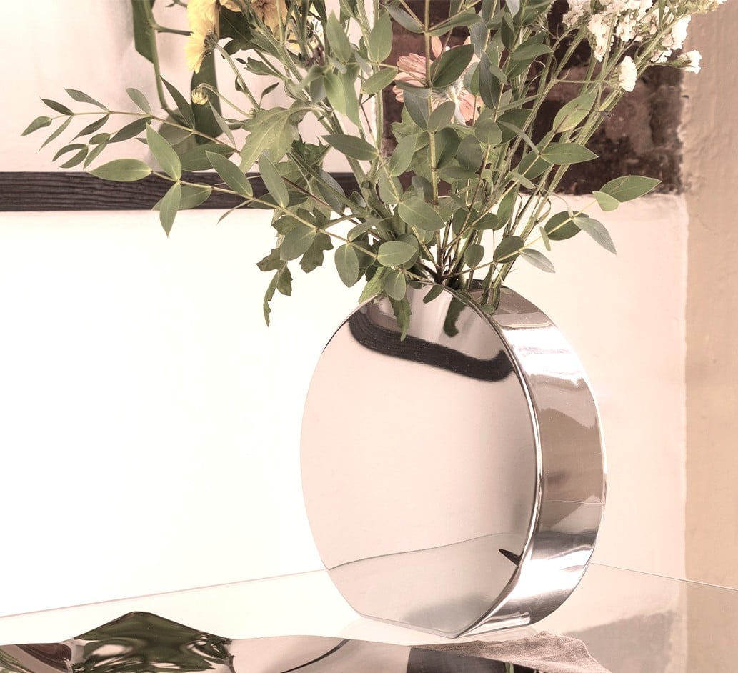 Round S/Steel Vase - صورة 2