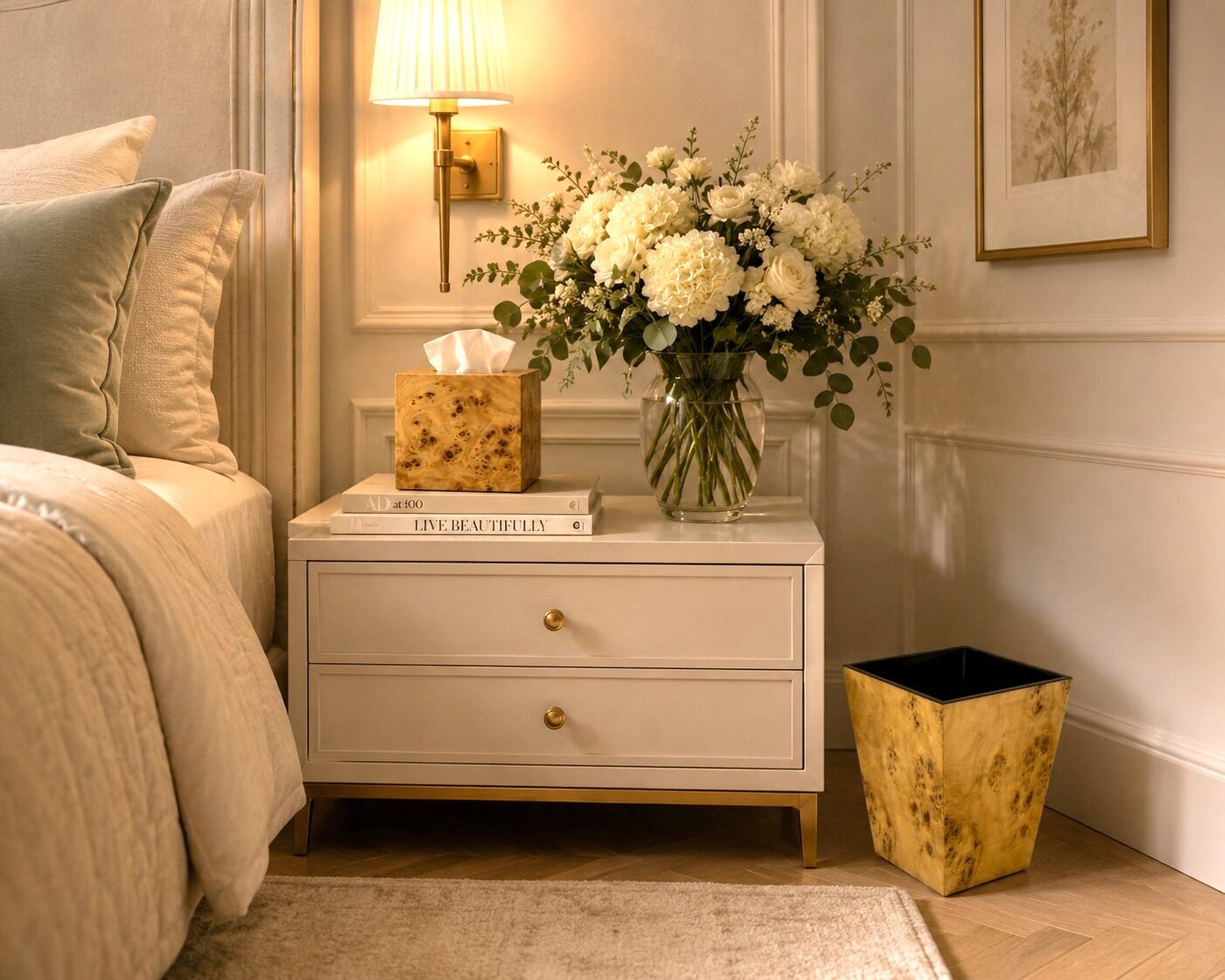 Luxury Set of Tissue Box & Waste Basket - صورة 13