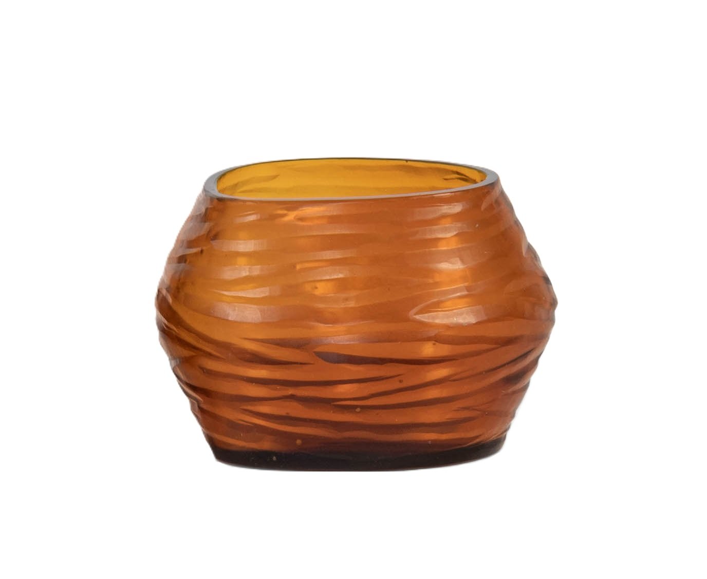 T-Light oval medium holder, amber color - صورة 2