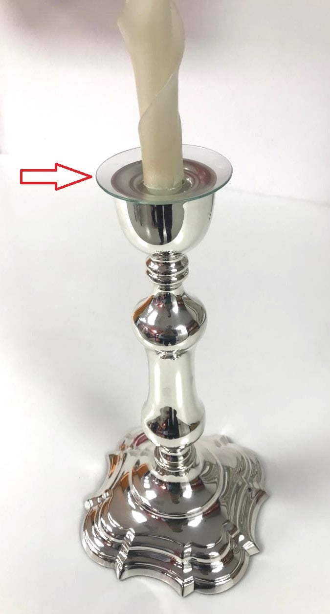 Small Glass Rings Holder Set For Drop Candles, Can attache on the Candlestick - صورة 7