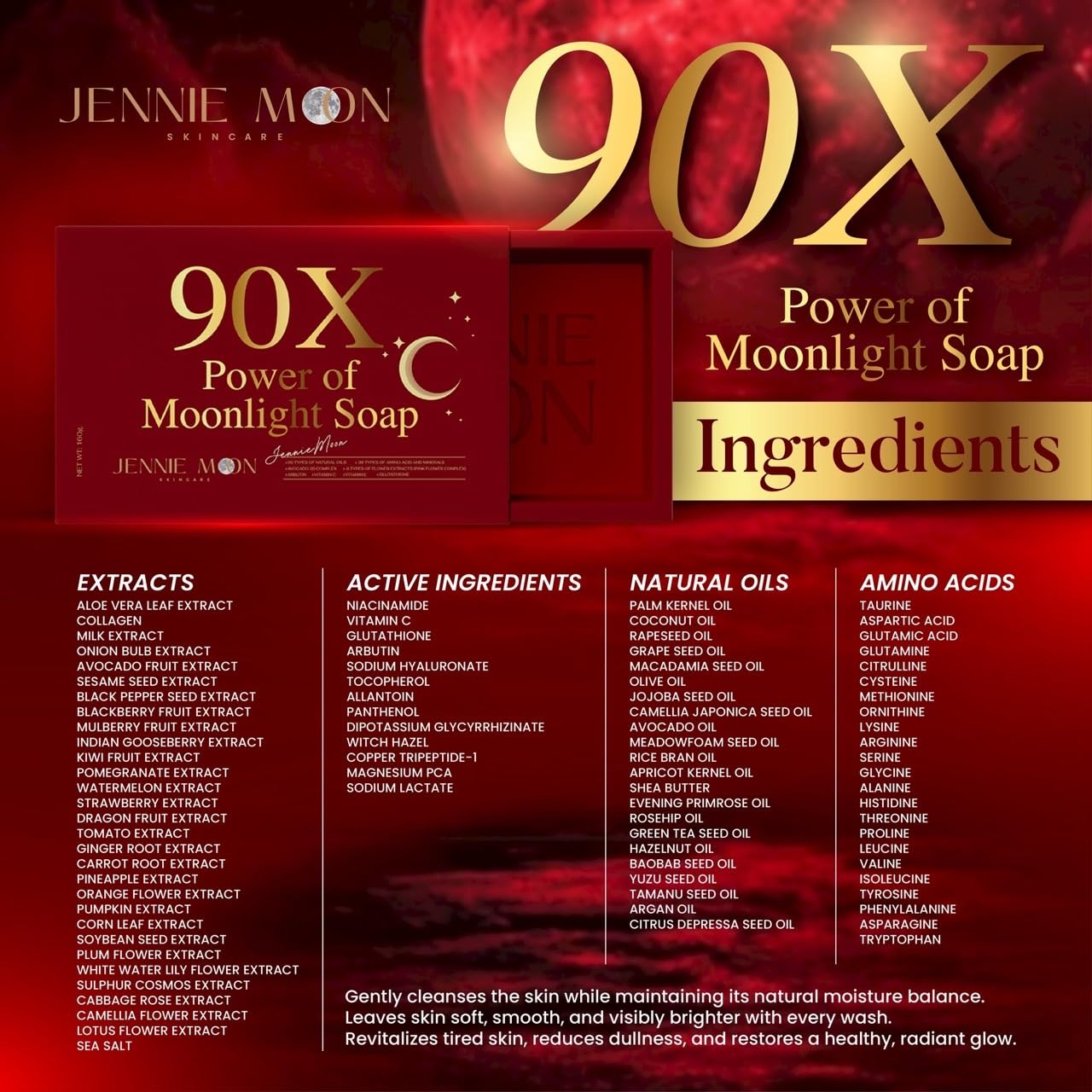 صابون جيني مون 90x لتفتيح وتصحيح البشرة - صورة 2