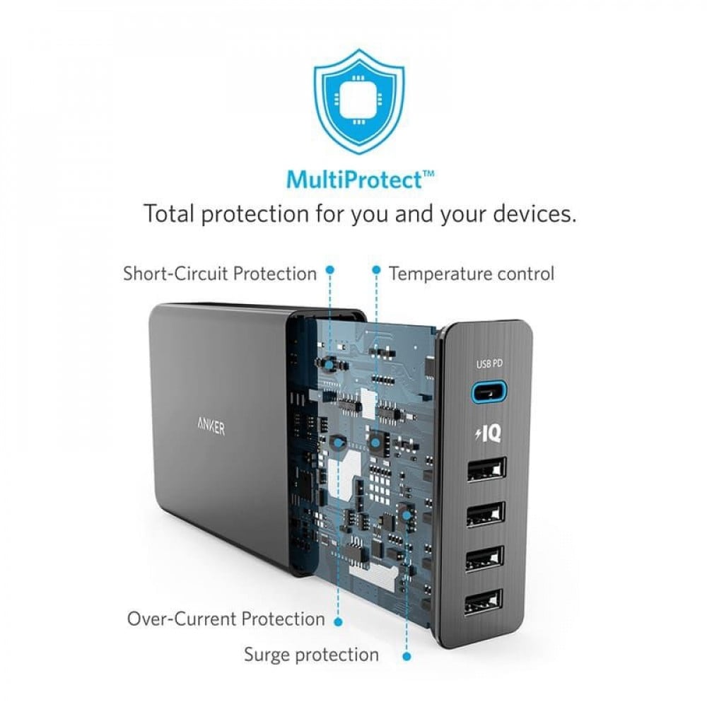 مخزن طاقة |انكر| Power port+5 USB-C أسود - صورة 5