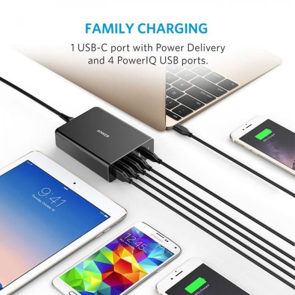مخزن طاقة |انكر| Power port+5 USB-C أسود - صورة 2
