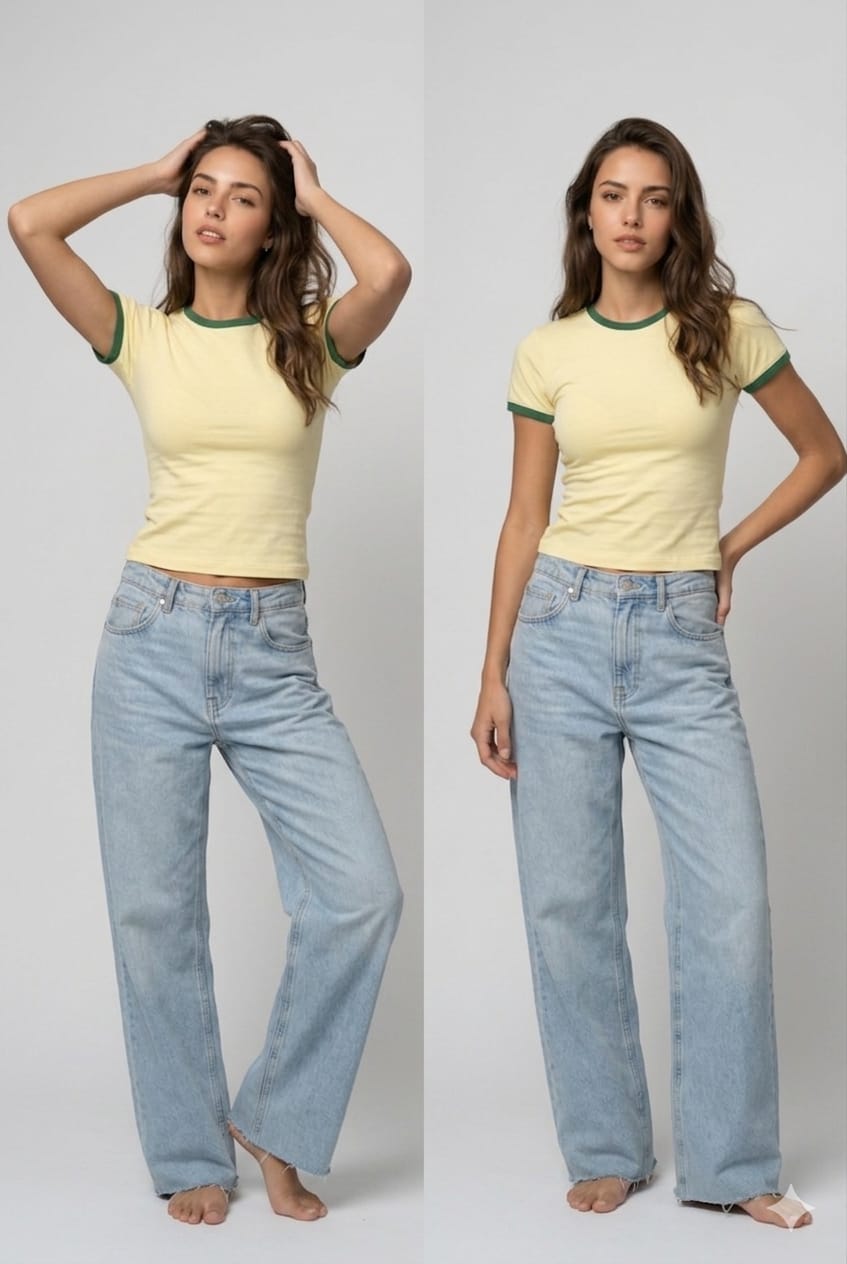 Ringer Baby tee - Yellow - Image 2