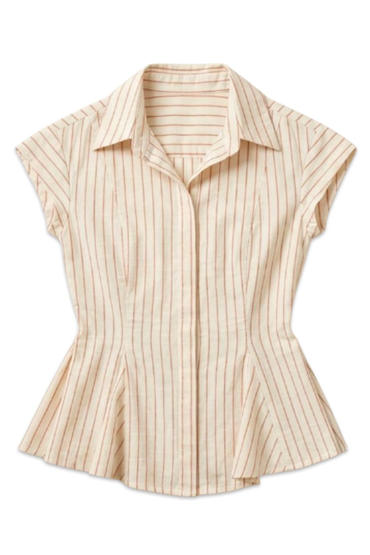 Snatched waist shirt- orange - Image 4