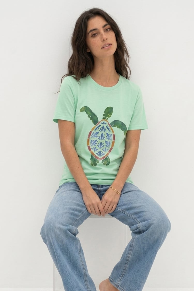 Green turtle - mint green - Image 2