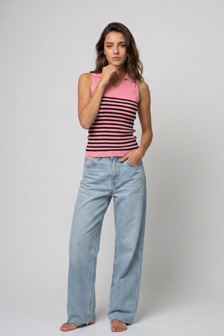 Bumblebee knit polo - Pink - Image 2