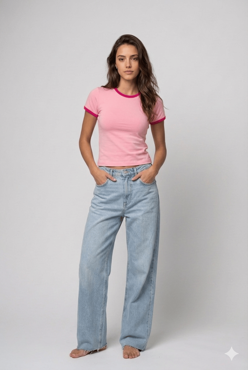 Ringer Baby tee - Pink - Image 3