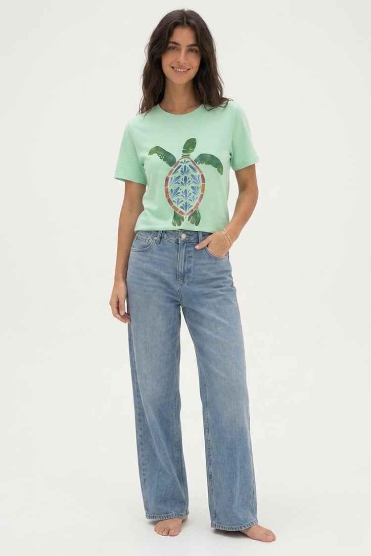Green turtle - mint green - Image 1