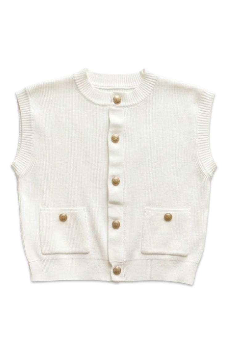 Elle knit vest - white - Image 4