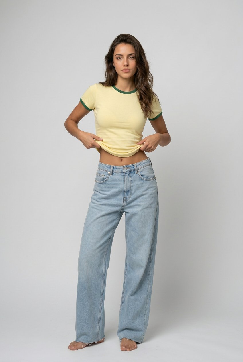 Ringer Baby tee - Yellow - Image 3
