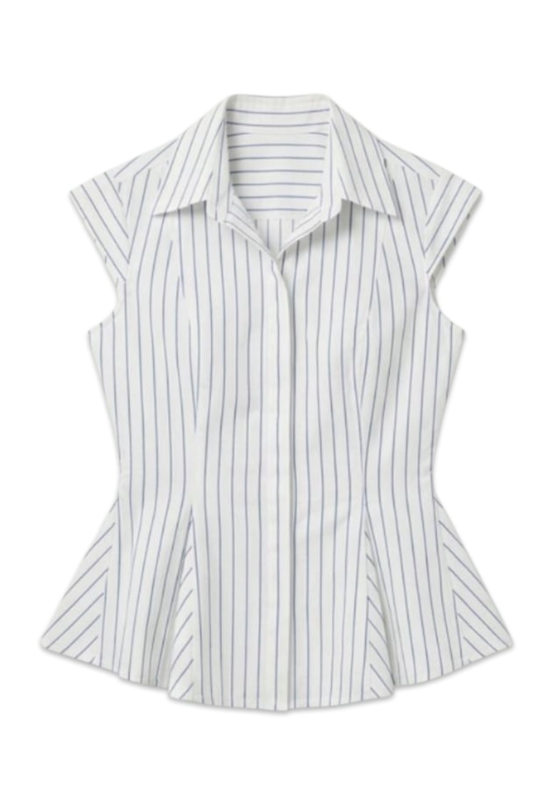 Snatched waist shirt- Blue - Image 4