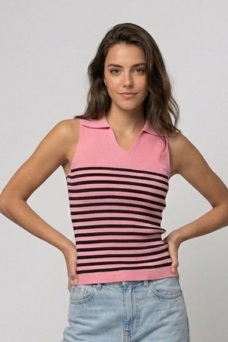 Bumblebee knit polo - Pink - Image 1