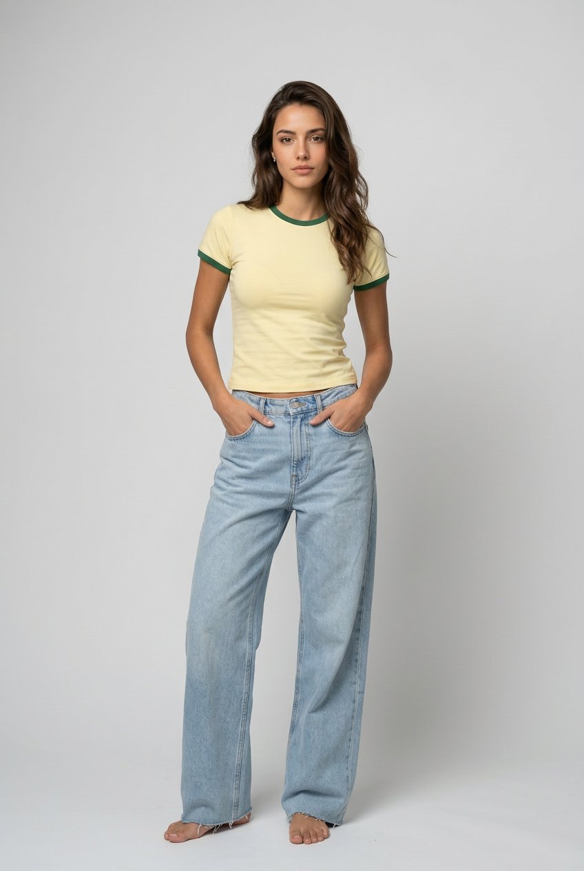 Ringer Baby tee - Yellow - Image 1