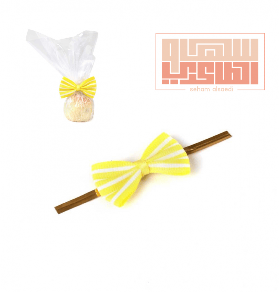 اعواد  ربط ب فيونكة - اصفر - صورة 1