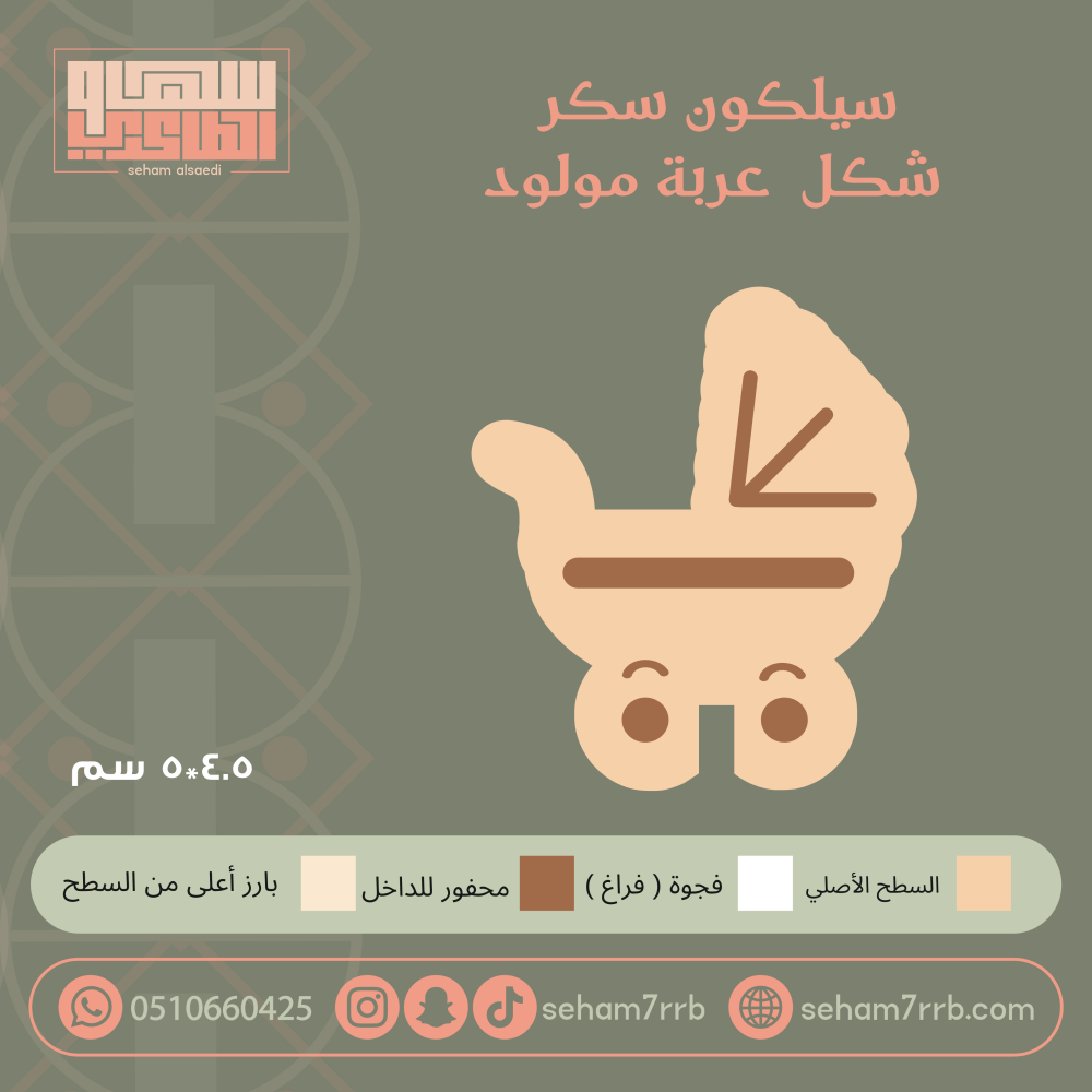 سيلكون سكر شكل عربة مولود - صورة 1