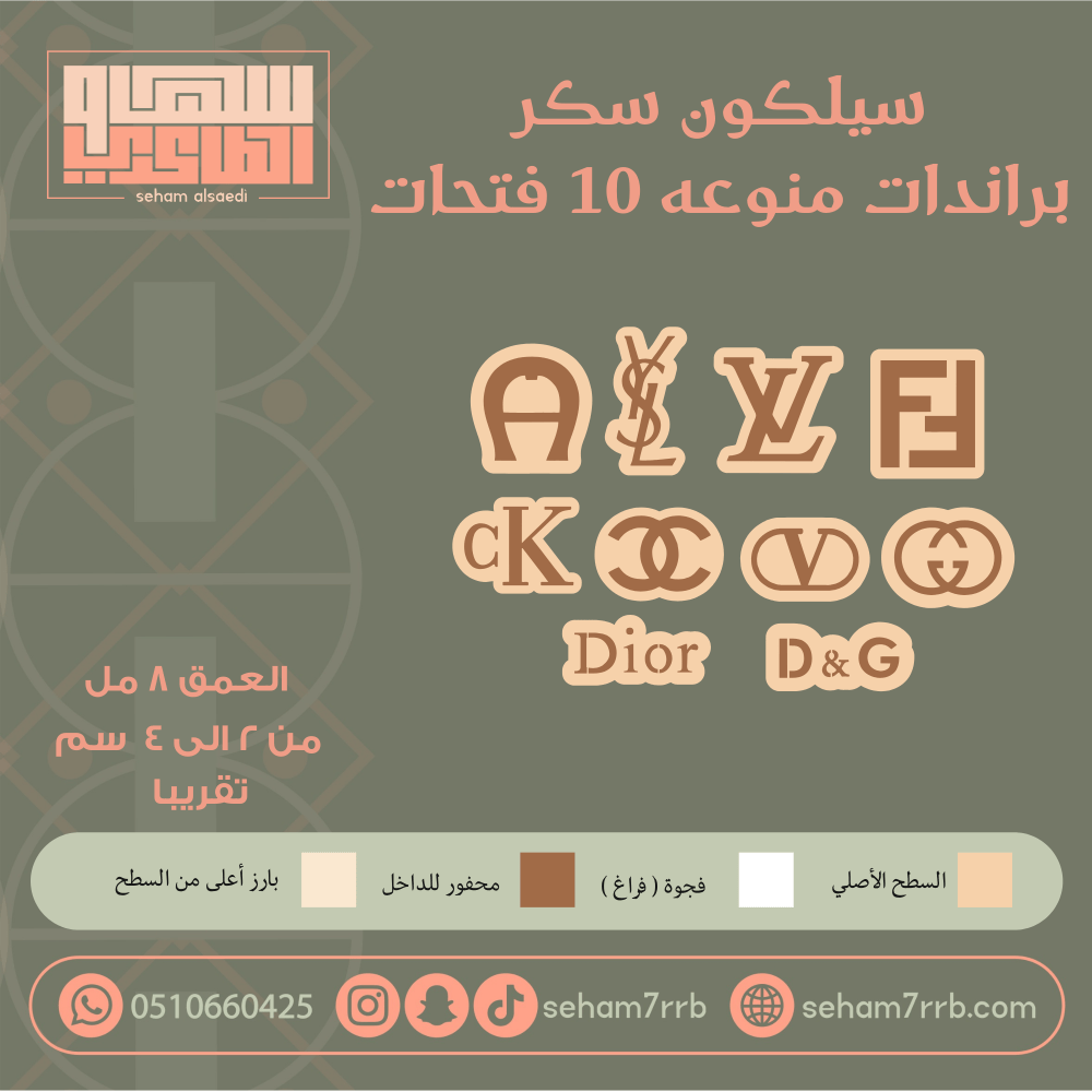 سيلكون سكر براندات منوعة 10 فتحات - صورة 1