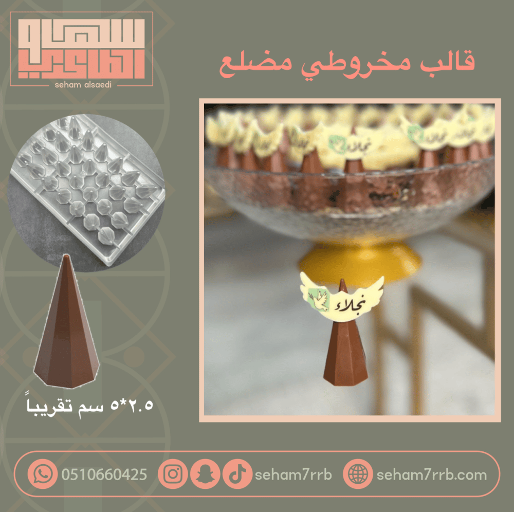 قالب اكريلك شفاف مخروطي مضلع - صورة 1
