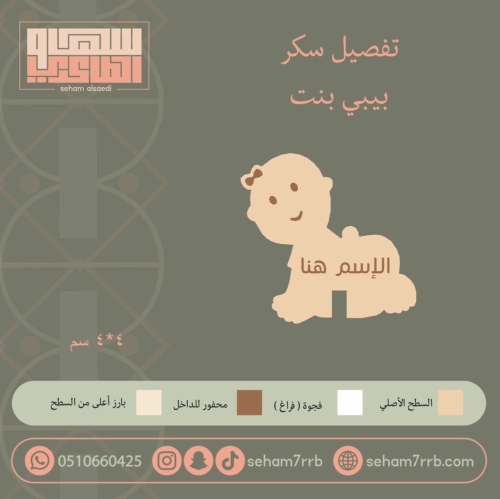 سيلكون سكر شكل بيبي بنت - صورة 1