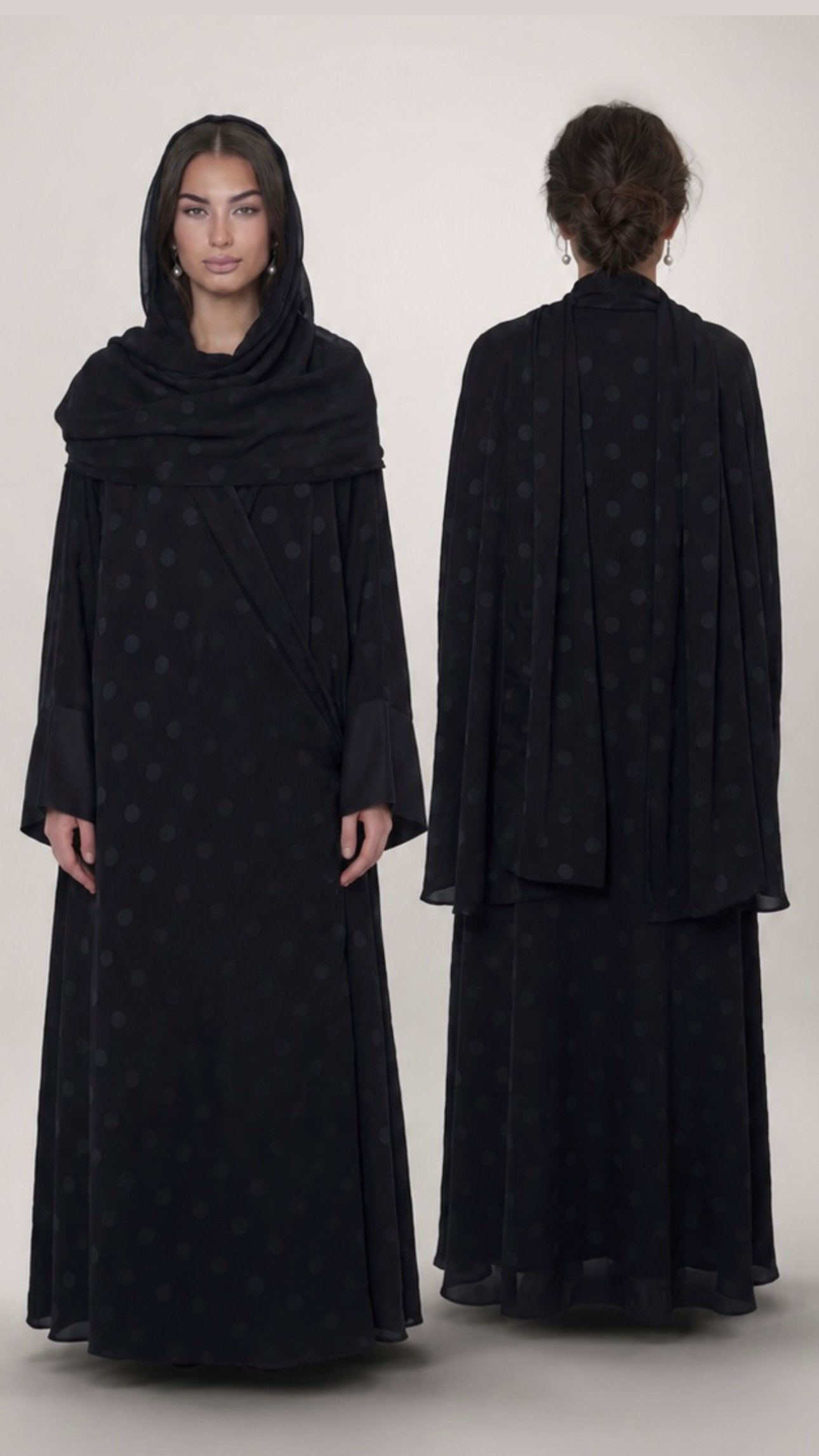 Berry Polka Abaya 01 - Image 3