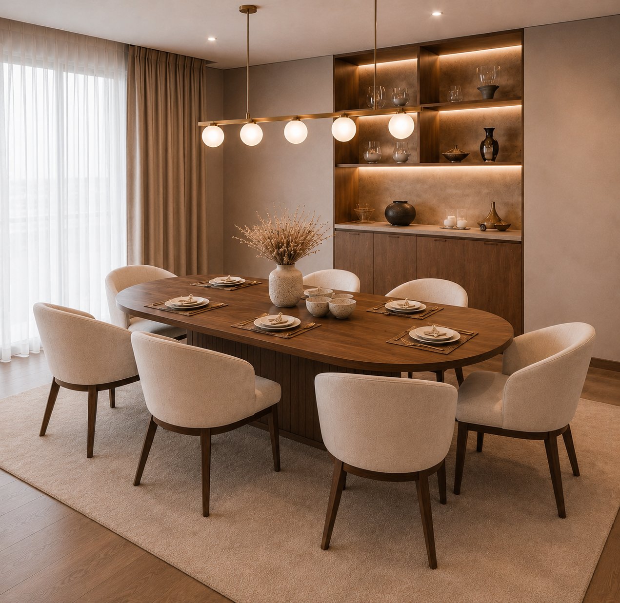 طاولة طعام دائرية بتصميم راقٍ - صورة 2
